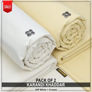 Pack of 2 Karandi ( Off White + Cream Karandi)