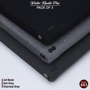 Pack Of 3 (Jet Black+Ash Grey+Charcoal Grey) KK-803