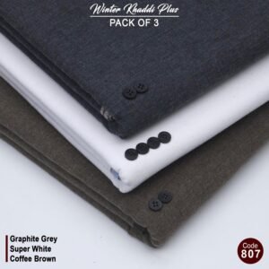 Pack Of 3 (Charcoal Grey+Super White+walnut Brown) KK-807