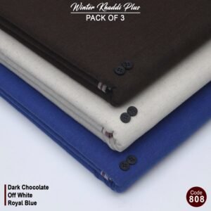 Pack Of 3 (Dark Chocolate+Off White+Royal Blue) KK-808