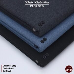 Pack Of 3 (Charcoal Gray+Denim Blue+Jet Black) KK-810