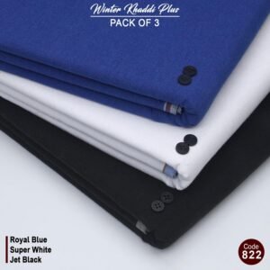 Pack Of 3 (Royal Blue+Super White+Jet Black) KK-822