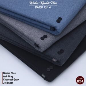 Pack Of 4 (Denim Blue+Ash Grey+Charcoal Grey+Jet Black) KK-824