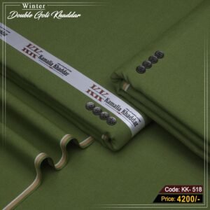 Premium Double Goli Khaddar (Olive Green) KK-518