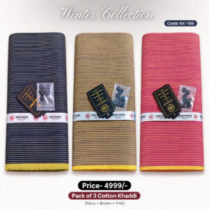 Pack Of 3 Cotton Khaddi KK-786
